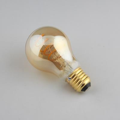 China Office desinge LED Filament LED Vintage A60 Special Soft LED Filament 220V 3W B22 AMBER for sale