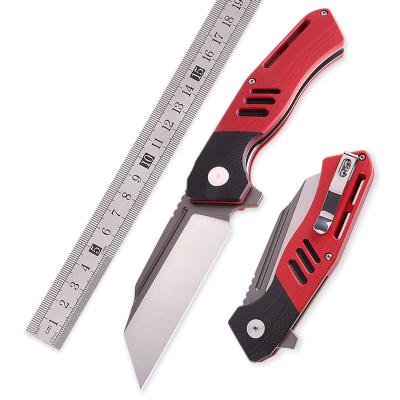 China D2 Red Black Steel Outdoor Camping Pocket Folding Knife KJDG101 High Grade Opening KJDG101 Pocket Assisted Handle Tactical Knives for sale