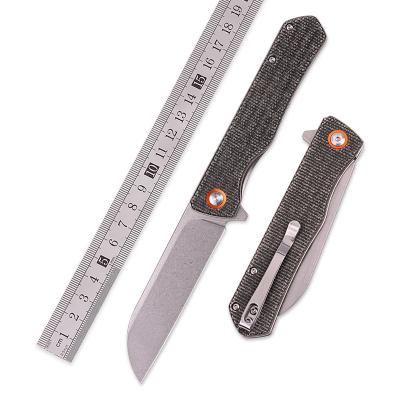 China OEM Sharp Anti Slip Plant Small Mini Micarta Knife Folding Pocket Portable Outdoor Camping Self-defense Fruit Peeling Knife for sale