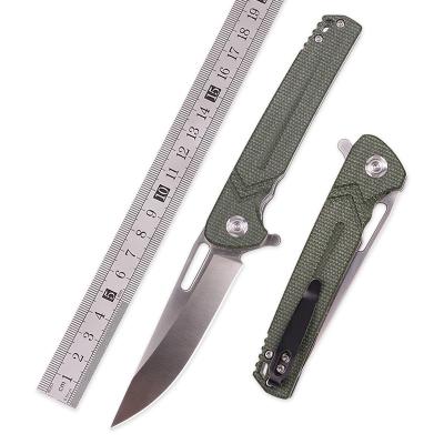 China Wholesale Free Sample Micarta Handle Folding Sharp Cut Non-slip Pocket Knife D2 Steel Other Combat Survival Camping Hiking Tactical Knives for sale