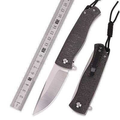 China XINBIGO 2022 High Quality Carbon Fiber Survival Hunting Knife Folding CNC Refined Outdoor Camping Pocket Knife Sharp And Pocket Knife for sale