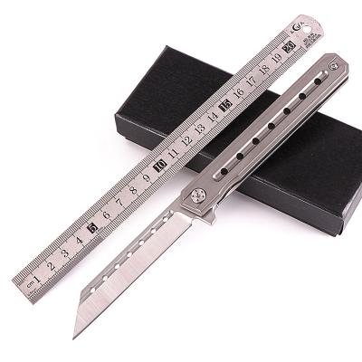 China Top Quality Fine Workmanship KJDG19 Titanium Alloy Portable Folding Outdoor Survival Knife Self Defense Equipment for sale