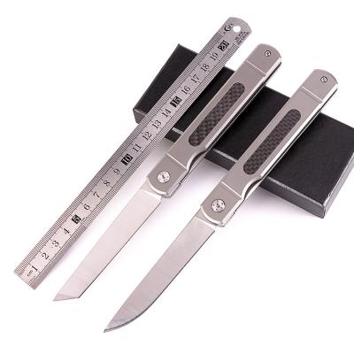 China KJDG18 simple style cnc production folding pocket knife titanium outdoor survival EDC tool portable and easy to use for sale