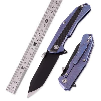 China High Quality Premium Handle Folding Pocket Knife S35V Titanium Steel Survival Defensive Tactical Military Camping Knives With Impact Cone for sale