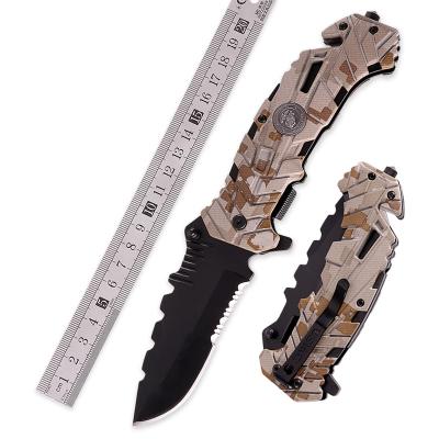 China XINBIGO Hot Selling Quality XINBIGO Camouflage Army Combat Fine Tactical Knife Outdoor Camping Military Knife With Impact Cone Rope Cutter for sale