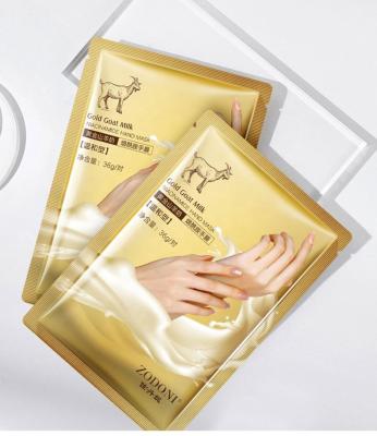 China Gold Goat Milk Niacinamide Double Layer Anti Aging Gloves Design Sensitive Hands Whitening and Moisturizing Exfoliating Callus Hand Mask for sale