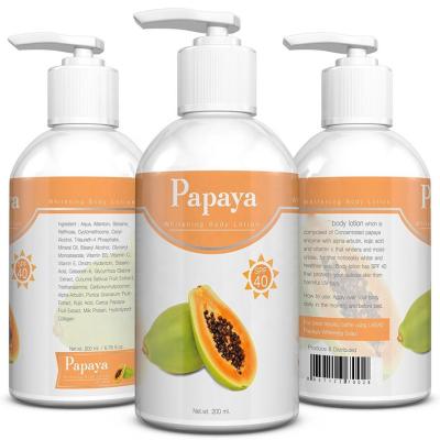 China Private Label SPF 40 Brightening Kojic Acid Papaya Whitening Body Lotion for sale