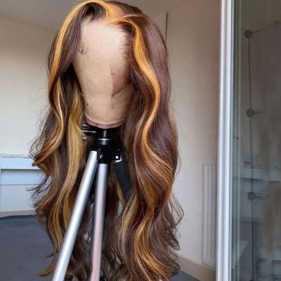 China Body Wave Honey Blond 13x4 Lace Front Wigs Body Wave Raw Virgin Hair Lace Wigs For Black Women for sale