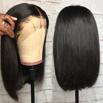 China Knot 100% Bleach Silky Straight Wave Hair Lace Front Bob Wig 10 Inch Virgin Hair 13x4 Lace Front Wig Brazilian Short Women for sale