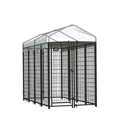 China Breathable Pet Enclosure Welded Wire Boxed Dog Kennel With Roof Dog Run 646 for sale