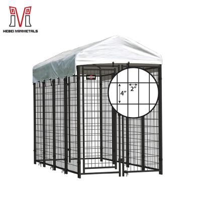 China Breathable Galvanized Steel Welded Animal Kennel Crate Kennel 6*4*8ft Outdoor Zoo Wire Mesh Dog Cage For Sale for sale