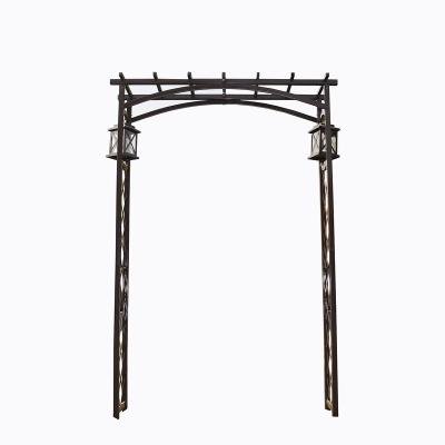 China Eco-friendly heavy type easily assembled outdoor garden arch decoration freestyle wrought iron flower for wedding for sale