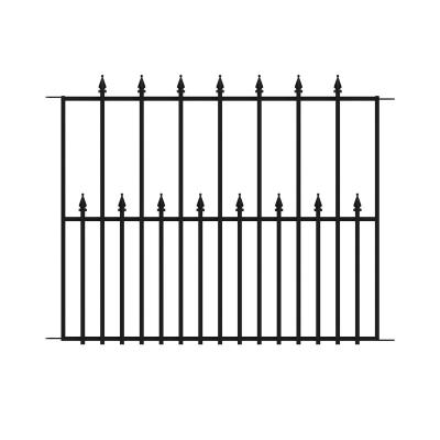 China Easily Assembled Decorative Garden Fence Black Color Made Of Steel Tube For House Ranch Garden Use for sale