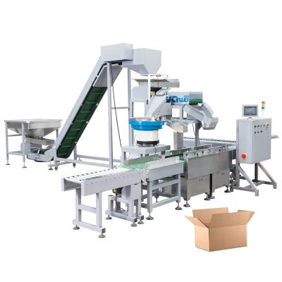 China Carton Box Automatic Big Weight Carton Packing System For Fasteners And Hardwares Up To 25kg for sale