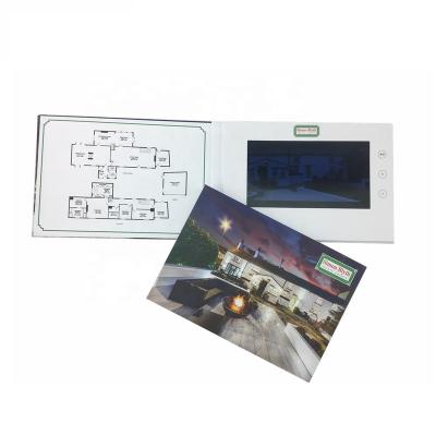 China 2022 Europe LCD Video Advertising Brochure LCD Booklet Visual Hard Cover Top Selling Greeting Visual Brochure For Promotion for sale