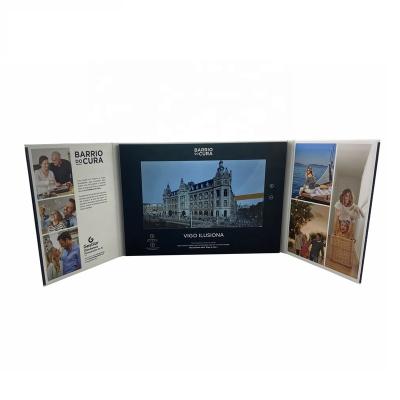 China Wholesale Manufacturer Europe Hardcover Video Brochure A4 10 Inch Electronics Video Brochure For Business Promotion for sale