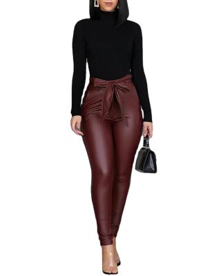 China Anti-Wrinkle European and American High Quality Casual Women's Solid Color Breeches Pant High Waist High Quality Trousers for sale