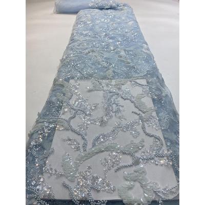 China Other quality high fashion 2021 wedding pear sequin beaded lace fabrics for women bridal dresses wholesale online for sale