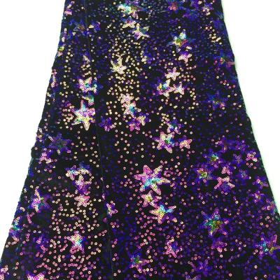 China 2020 other hot selling shiny velvet fabrics with sequin for girl winter winter dress for sale