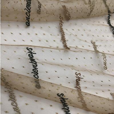 China 2021 OTHER latest dresses lace up fabric luxurious wedding it embroidery letters embroidery lace material for dresses wholesale for sale