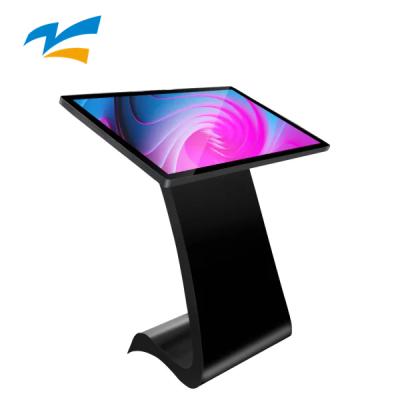 China 2020 New43 Indoor S-Shape Stand Self Service Kiosk Interactive Information Kiosk Inch OEM Indoor Aluminum Profile TFT 2 Years 350cd/m2 for sale