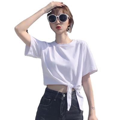 China FB Navel Anti-Pilling Summer Shorts T-Shirt Women High Waist Top for sale