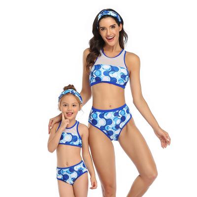 China Breathable European and American sports printed vest parent-child SWIMWEAR SET for sale