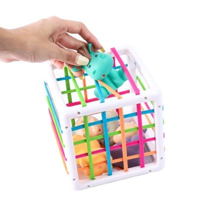 China Eco-friendly Material Baby Learning Educational Toy Plug-In Sorting Game Activity Cube Kids Toys With Enamel Animal for sale