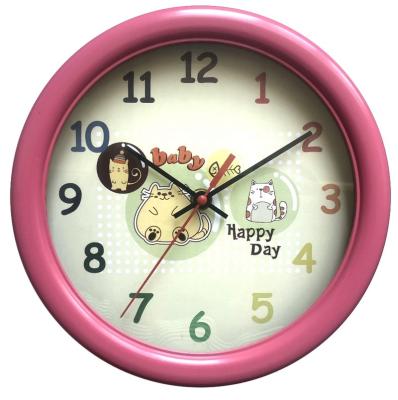 China 9Inch Cartoon Children Plastic Small Wall Clock Home Decoration for sale