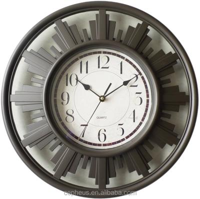 China 16Inch Style Large Antique Plastic Ware Luxury Antique Wall Clock for sale