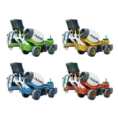 China Construction Material Shops Manufacturer Price Mini Cement Transit Truck Self Propelled Mixing Machine Mobile Self Loading Concrete Mixer With Pump for sale