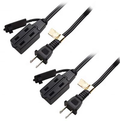 China Home appliance US 2pin power cords extension cords with 3 outlet and sokcet cover for sale