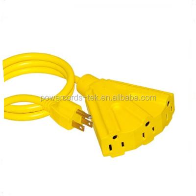 China Industrial Equipment USA Outdoor And Indoor Extension Cord 40ft Heavy Duty 100ft 16awg 14awg 3c Yellow for sale