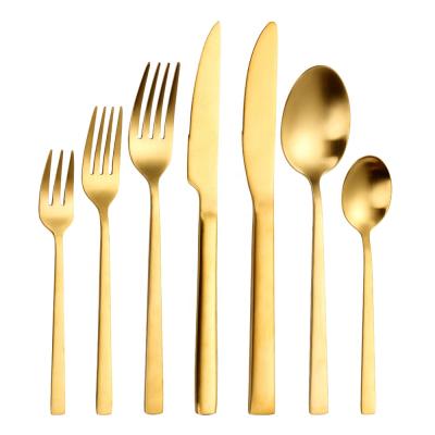 China Sustainable Wedding 18/10 Stainless Steel Gold Cutlery Set Flatware, Gold Cutlery, Matte Gold Cutlery for sale