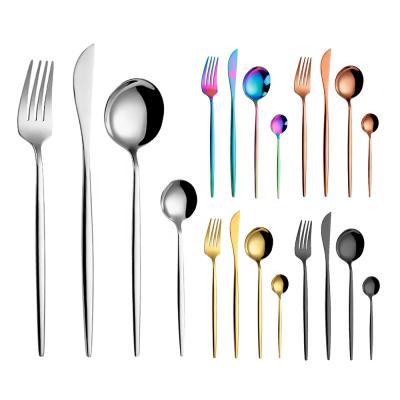 China Sustainable Wholesale Modern Style Flatware Silver Flatware Stainless Steel Silverware Set for sale