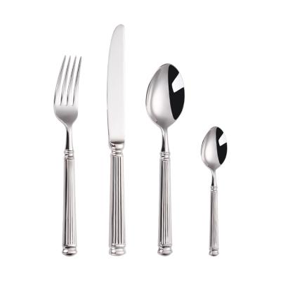 China Sustainable Luxury Edible Polish 4 Piece Flatware Set 18 - 8 Grade Mirror Stainless Steel Flatware Sets for sale