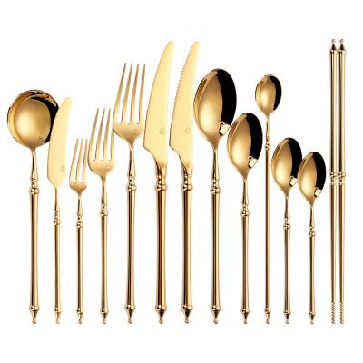 China Sustainable Cubiertos Acero Inoxidable Conjunto De Talheres Stainless Steel Fork And Spoon Titanium Cutlery for sale