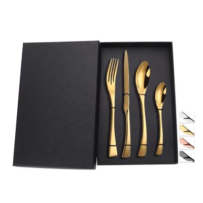 China Viable Pvd Cutlery Spoons Stainless Steel Bulk Black Spoon Flatware With Gift Box for sale