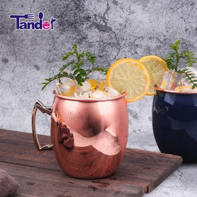 China Sustainable 500ml Moscow Mule Copper Stainless Steel Copper Clad Mugs for sale