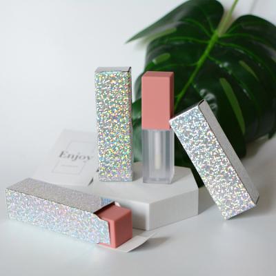 China Recyclable Luxry Lipstick Glitter Custom Gift Liquid Lip Gloss Paper Box Packaging for ligploss with logo for sale