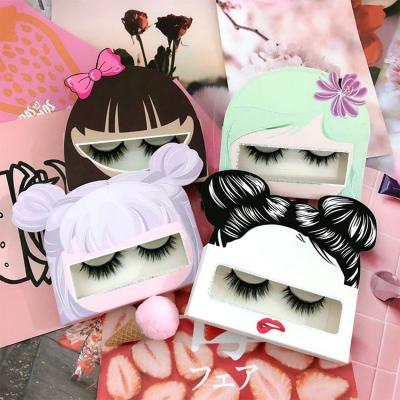 China Reused Custom Materials Anime Unique Private Label Logo Eyelash Gift Packaging Cosmetic Box for sale