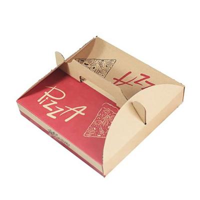 China Recycled materials biodegradable custom printed 8 10 12 14 inch corrugated food grade black karft paper pizza packaging boxes with handle for sale