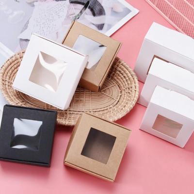 China Recycled Materials Customized Cardboard Gift Wrapping Paper Food Packaging Baking Boxes With Clear Windows for sale