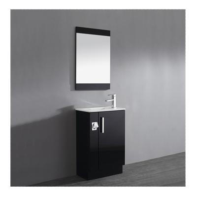 China Ojans Basin Bathroom Vanity OEM Modern Environmental Design MDF Black Simple Fancy Cabinets for sale