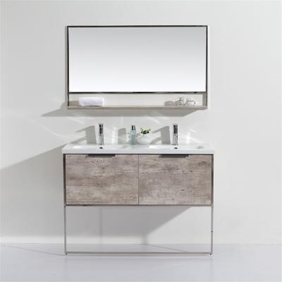 China Modern Environmental Good Quality Modern Basin Sink Bathroom Cabinet OEM With Wheels With Mirror for sale