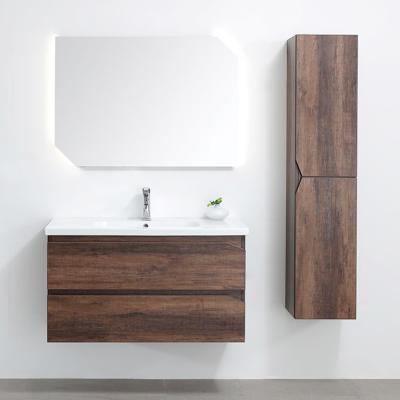 China Ojans Latest Style Environmental Modern Models Wall Mounted Bath Cabinet Bathroom Vanity Set With Side Cabinet for sale