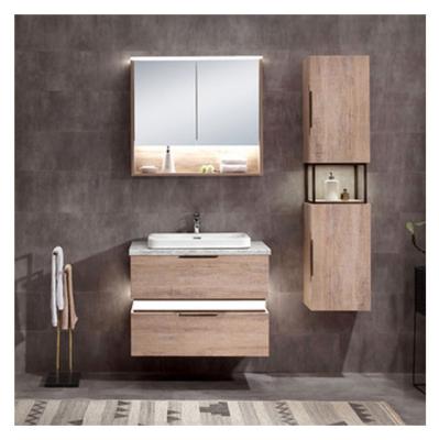 China Ojans Style Environment Friendly Modern OEM Design Brown Bathroom Wall Medicine Cabinet for sale