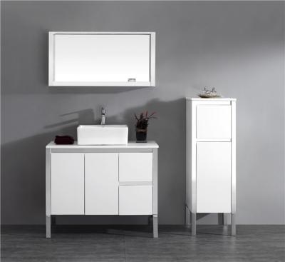 China New Design Modern Equipment Hotel Sale China Bathroom Sink Cabinet Luxury Vanity With Led Mirrored For Dubai Market for sale