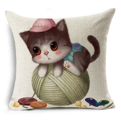 China Anti Dust Mite Cat Pattern Cushion Cover Supplier Modern Home Warm Pillow Case For Sofa Bedroom for sale