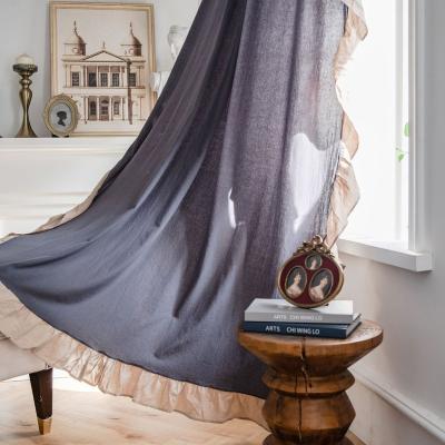 China High Quality American Luxury Ready Made Dark Room Insulated Gray Color Curtain For Living for sale